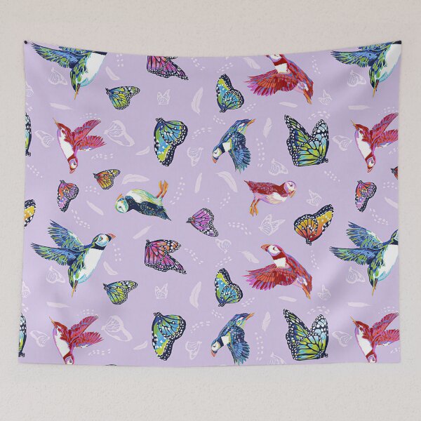 Item preview, Puffin Bird Butterfly Pattern  designed and sold by SweetThreads79.