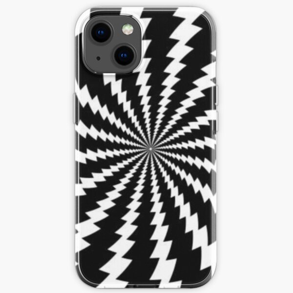 Black and white hypnotic illustion pattern iPhone Soft Case
