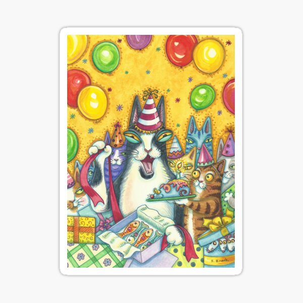 HISS N FITZ CATS ITS YOUR BIRTHDAY! Sticker
