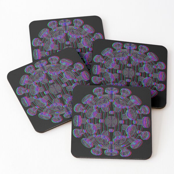 Item preview, fun virus triple image line art covid, covid19, coronavirus designed and sold by mirrorimages.