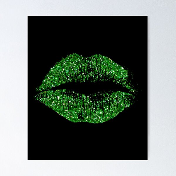 Item preview, Stylish Green Glitter Lips designed and sold by NirVenaArt.