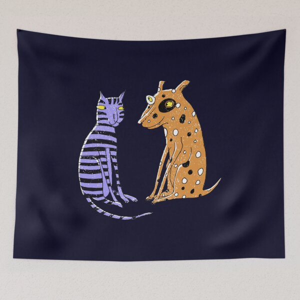 Item preview, Opposites Attract Cat and Dog designed and sold by NirVenaArt.