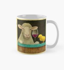 Will Bullas / Becher / Schaf-Gesicht auf Wein mit etwas Küken ... / Humor / Tiere Tasse
