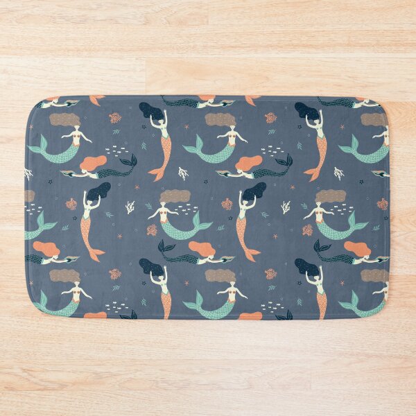 Item preview, pattern with mermaids, fish, algae designed and sold by burbura.