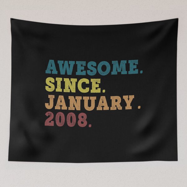 Item preview, Awesome Since January 2008 Retro Vintage 14th Birthday Gift designed and sold by designbychow.