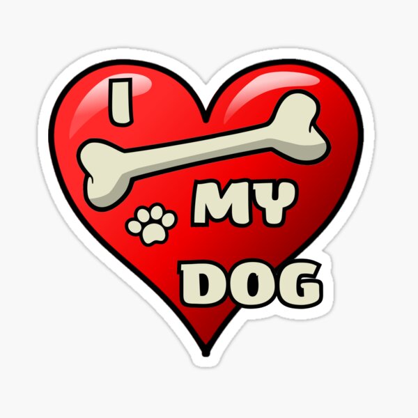 "Beagle Lover Dog Bone Love Heart I Bone My Dog Graphic" Sticker for