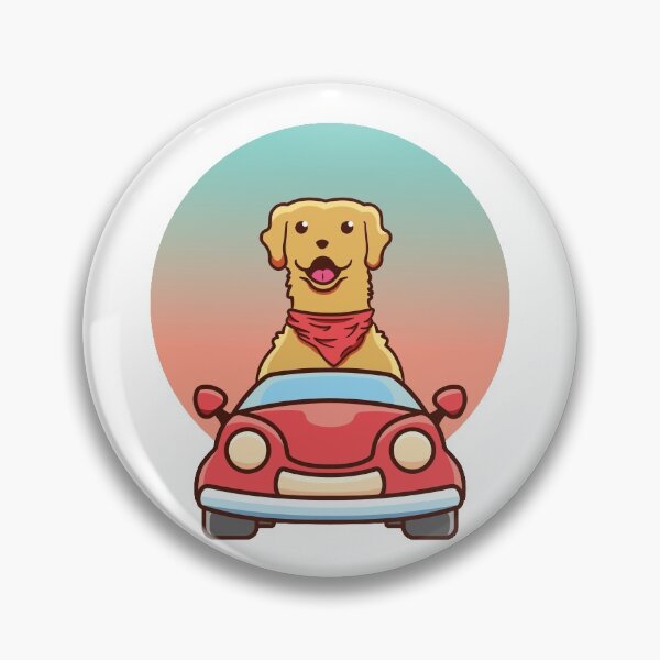 Item preview, Golden Retriever Driving Front View - Dog Driving a Car Art designed and sold by thecatcouch.