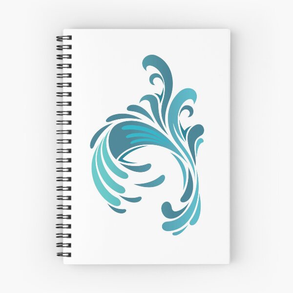 Item preview, Collection of aqua blue wave graphics designed and sold by Orianah.