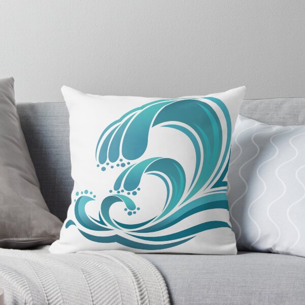 Item preview, Collection of aqua blue wave graphics designed and sold by Orianah.