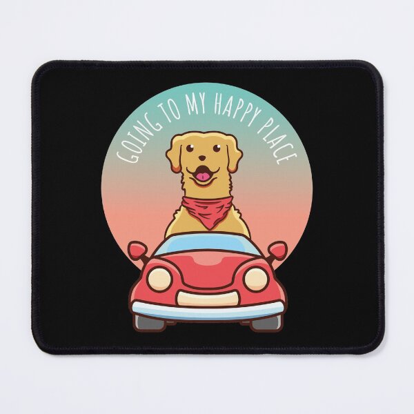 Item preview, Going to my Happy Place - Dog Driving a Car Golden Retriever Driving Art designed and sold by thecatcouch.