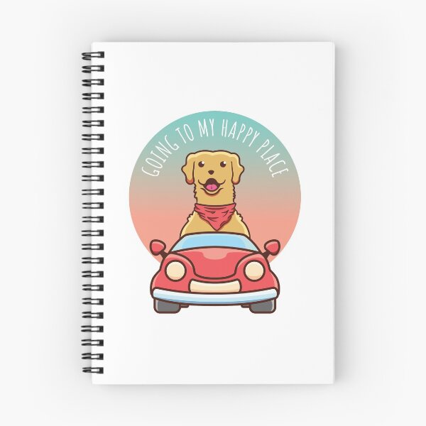Item preview, Going to my Happy Place - Dog Driving a Car Golden Retriever Driving Art designed and sold by thecatcouch.