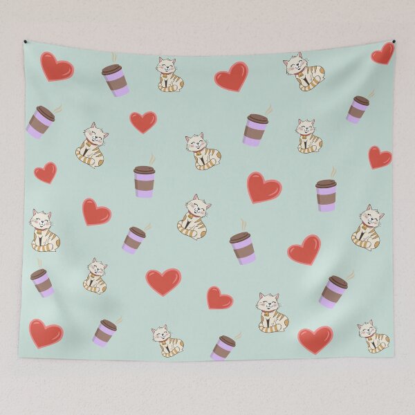 Item preview, Cat Coffee Heart designed and sold by RMelissart.