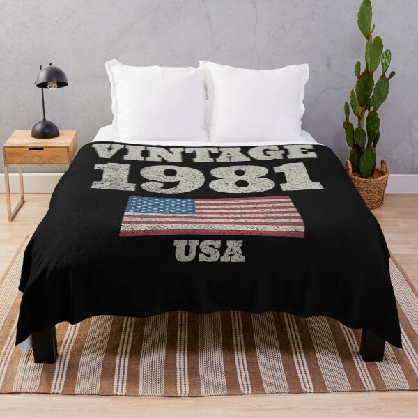 Item preview, 40th Birthday Gift Vintage 1981 American USA Flag T-Shirt designed and sold by TinaWinsor.
