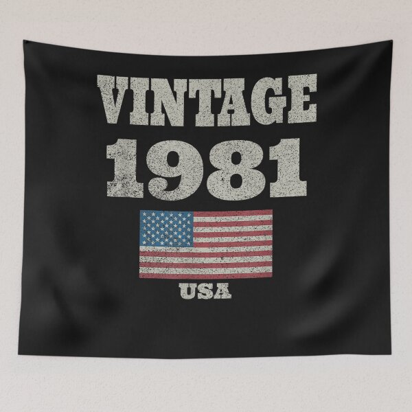 Item preview, 40th Birthday Gift Vintage 1981 American USA Flag T-Shirt designed and sold by TinaWinsor.