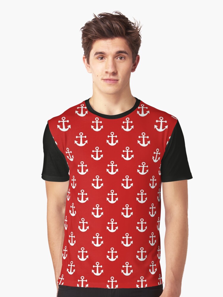 Sublimation Transfer T Shirt Design Anchor Red White Blue