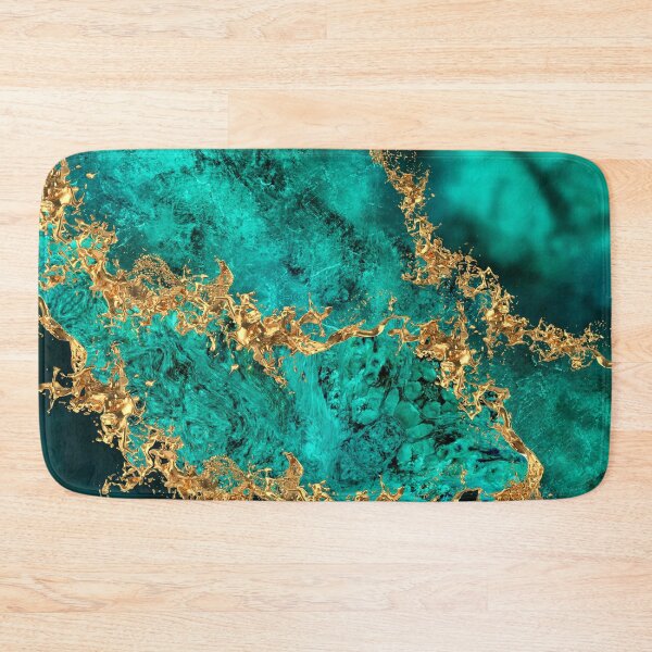 Item preview, Emerald Jade Gold Splatter Abstract designed and sold by k9printart.