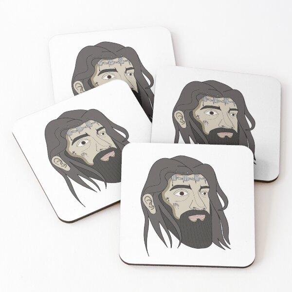 Item preview, Tattooed Jesus white square background designed and sold by KaiFulford.