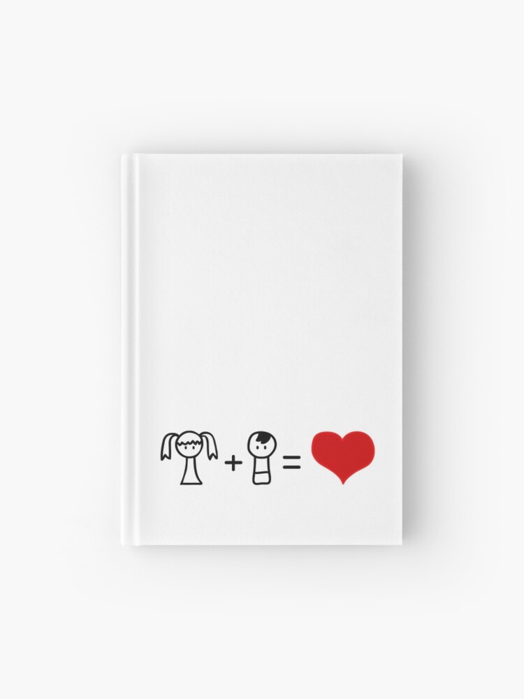 Cute Boy And Girl Love Doodle Cartoon Hardcover Journal By Pixxart Redbubble