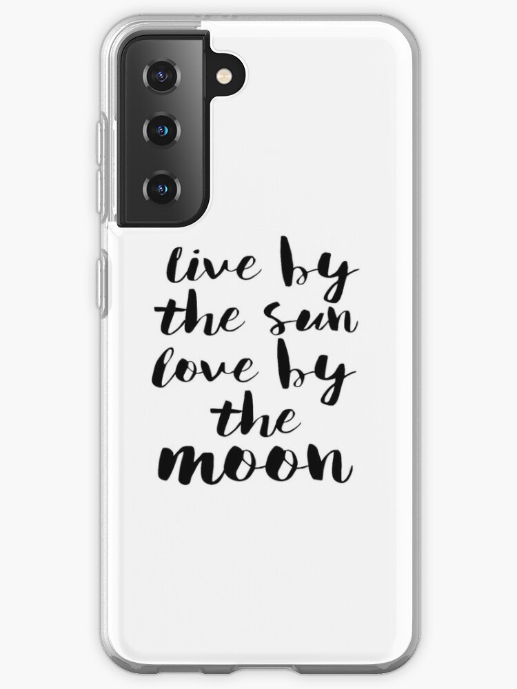 Coque Et Skin Adhesive Samsung Galaxy Affiche Minimaliste Noir Et Blanc Live Par Le Soleil Amour Par La Lune Impression D Ete Typographie Wall Art Citation D Amour Impression D Amour Citation De Plage