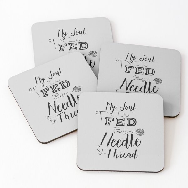 Item preview, My Soul Is Fed By Needle & Thread - Funny Sewing Quotes Gifts  designed and sold by ferdaousseshop.