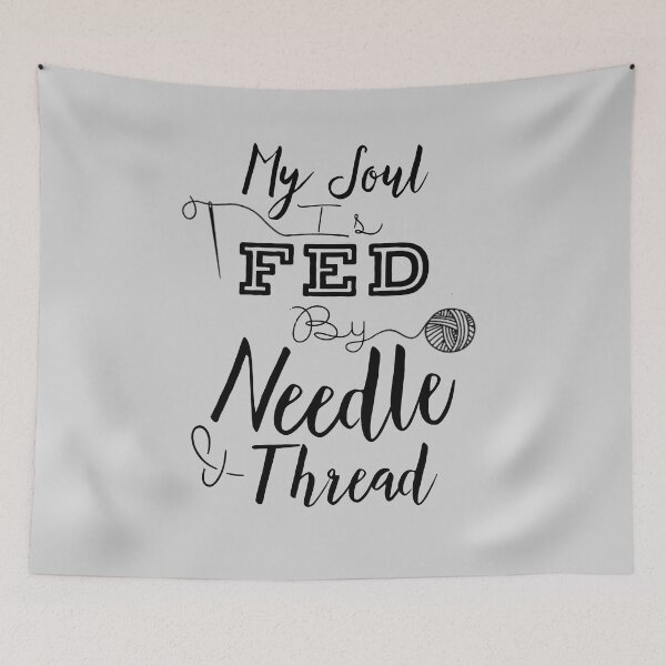Item preview, My Soul Is Fed By Needle & Thread - Funny Sewing Quotes Gifts  designed and sold by ferdaousseshop.
