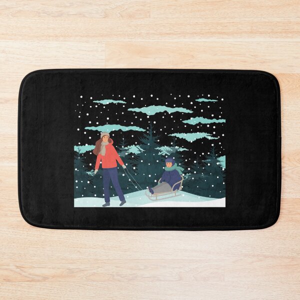 Item preview, Happy Mother and Kid Sledging through the Snow designed and sold by The-Muse.