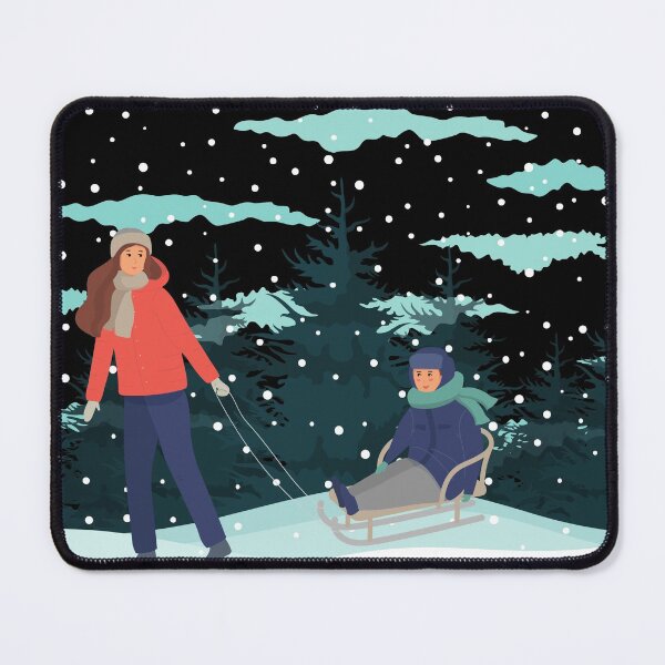 Item preview, Happy Mother and Kid Sledging through the Snow designed and sold by The-Muse.