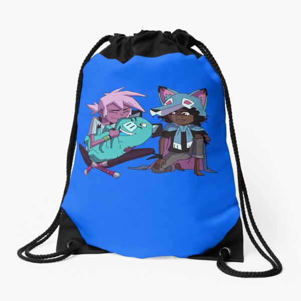 Kipo, Wolf & Mandu - Kipo And The Age Of Wonderbeasts Sticker Drawstring Bag