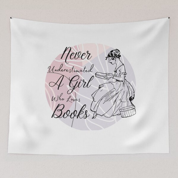 Item preview, Never Underestimate A Girl Who Loves Books(Books Lover Gift) designed and sold by i-longmanshop.