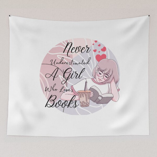 Item preview, Never Underestimate A Girl Who Loves Books(Books Lover Gift) designed and sold by i-longmanshop.