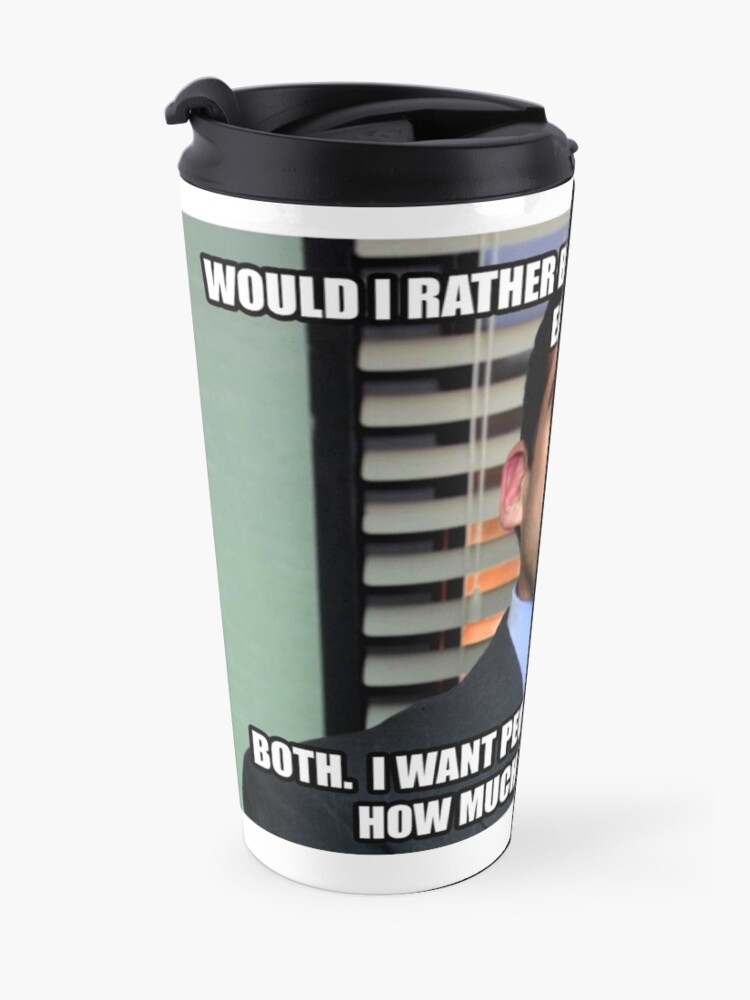 Alternate view of Michael Scott Would I Rather be Loved or Feared? Travel Coffee Mug