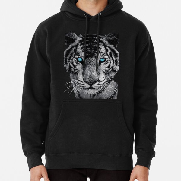 Blue Eyed Bengal Tiger Pullover Hoodie for Sale by techvr