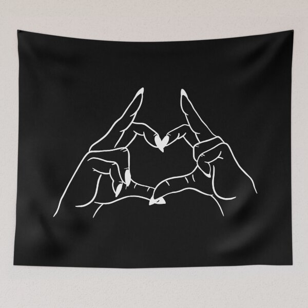 Item preview, Heart hands but also fuck you in White designed and sold by Thingamabobbidi.