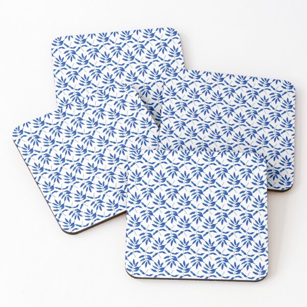 Item preview, Rowan leaf blue repeat designed and sold by EmmaAndPaint.