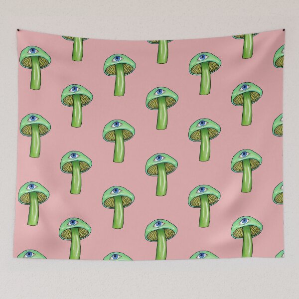 Item preview, Green mushroom with blue eye / psychedelic evil eye designed and sold by AkiruzArt.