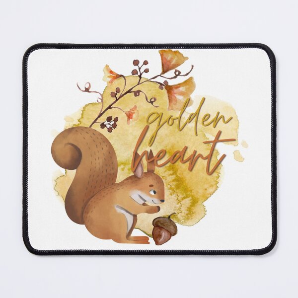 Item preview, Golden Heart Watercolour Autumn Squirrel designed and sold by LoveofDog.