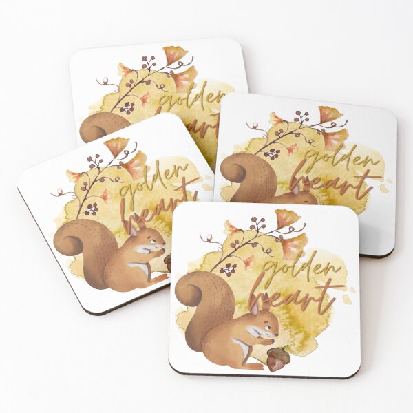 Item preview, Golden Heart Watercolour Autumn Squirrel designed and sold by LoveofDog.