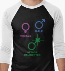 Attack Helicopter Gender Men's Baseball ¾ T-Shirt