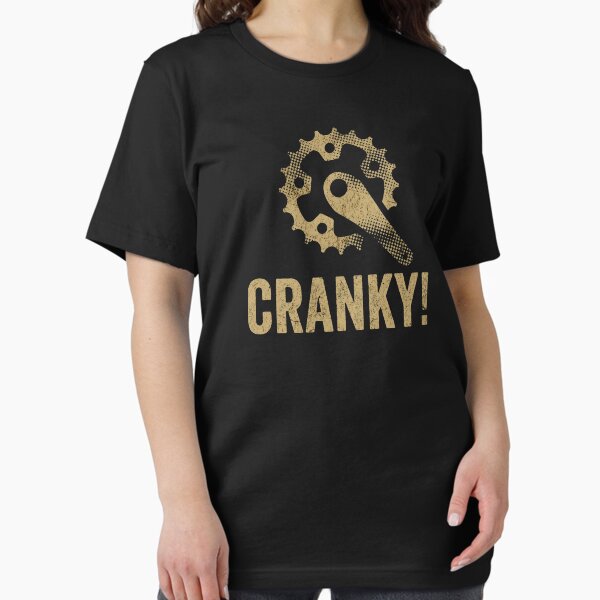 Vista previa del artículo con la obra «Camiseta Cranky, camiseta de bicicleta divertida, camiseta de ciclismo, regalo de amante de la bicicleta, ropa de ciclista, BMX, camiseta de algodón unisex de bicicleta de montaña», diseñado y vendido por Barb  Hamilton ⭐⭐⭐⭐⭐.
