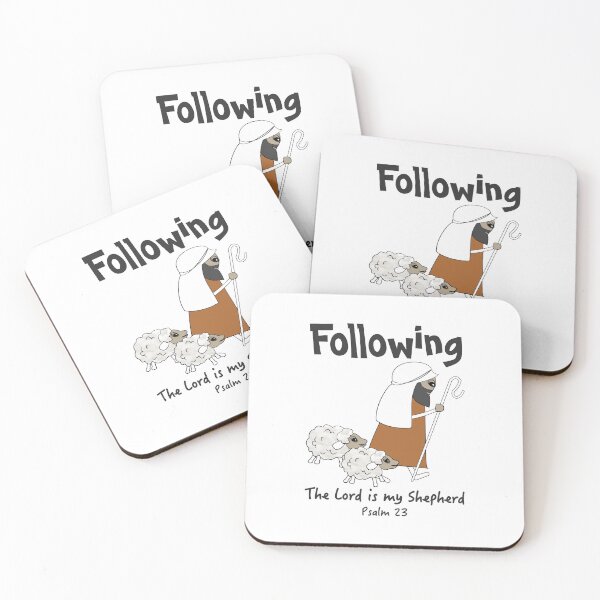 Item preview, Christian Design - Sheep Following the Good Shepherd - Psalm 23 designed and sold by simplydesignart.
