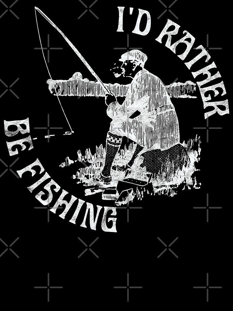 I'd Rather Be Fishing, Funny Fishing T-Shirt (White Print) | Kids T-Shirt