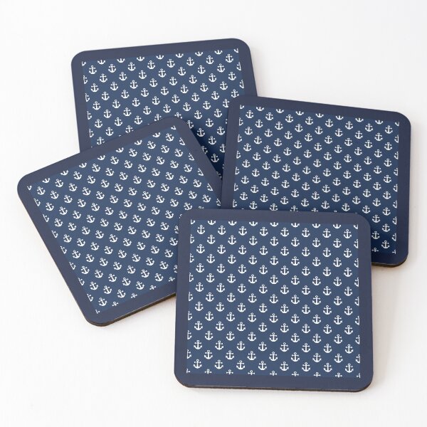 Item preview, Kopie von Nautical white anchor on a navy blue background designed and sold by IoanaHraball.