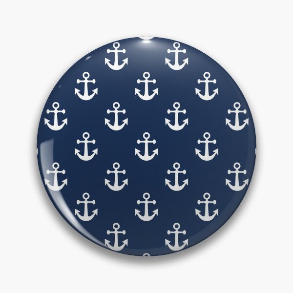 Item preview, Kopie von Nautical white anchor on a navy blue background designed and sold by IoanaHraball.