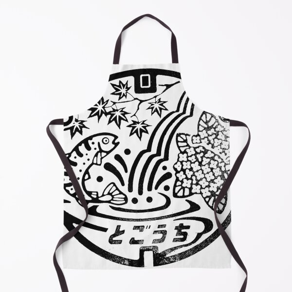 Item preview, Fish jumping in stream depicted on manhole in Japan - Black designed and sold by mattraski.