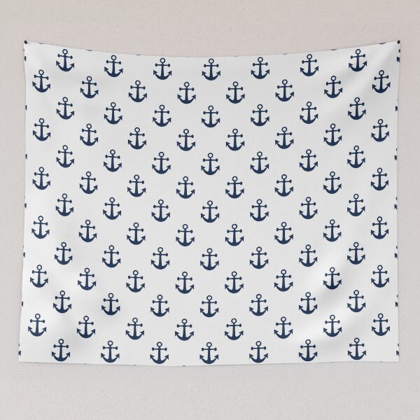 Item preview, Nautical navy blue anchor on a white background designed and sold by IoanaHraball.