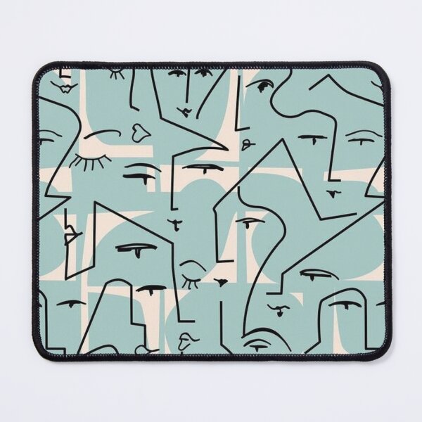 Item preview, ~ abstract faces blue ~ designed and sold by aurealia designs.