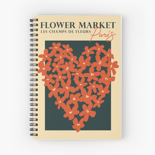 Aperçu de l'œuvre Marché aux fleurs, Paris, décor de la Saint-Valentin, Art du coeur, Art rétro rouge noir, Affiche esthétique, Romantique créée et vendue par KristinityArt.