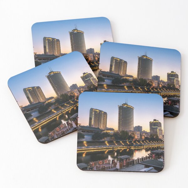 Item preview, Evening view of city buildings along the riverside in Xian designed and sold by WorldScenery.
