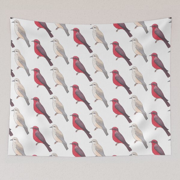 Item preview, Vermilion flycatcher bird species wildlife art designed and sold by TheWaterBirds.