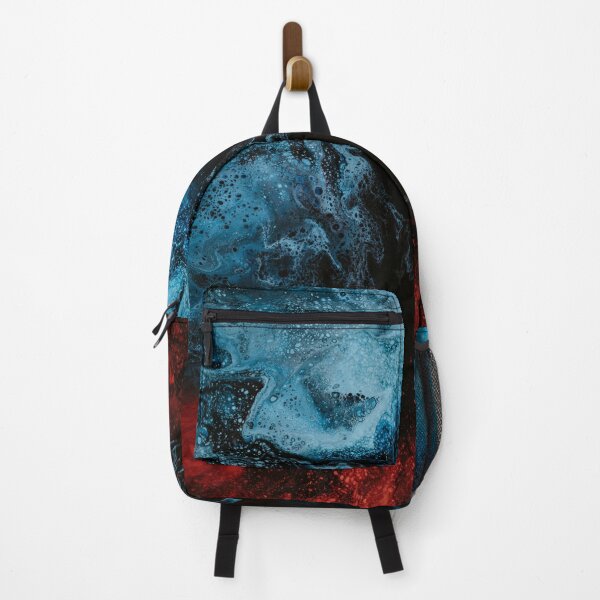 Item preview, Cosmic ice abstract dark blue lava red acrylic designed and sold by ArneBAW.
